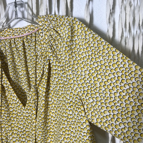 Boden Polly Marigold Yellow Crescent Print Peasant Blouse M/L - Picture 6 of 13